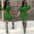 Round neck lotus sleeve pencil skirt - ROUTINE FASHION